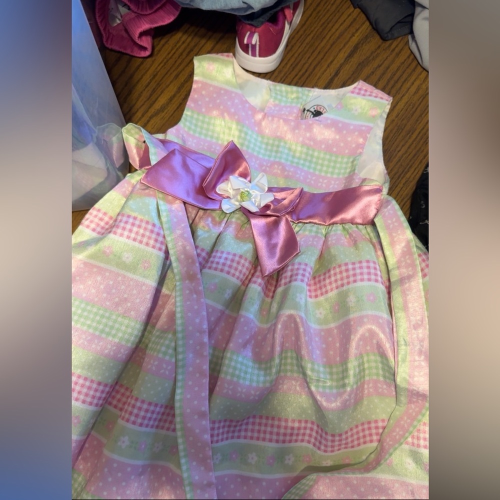 Vintage Good Lad Pink and Green Striped Dress